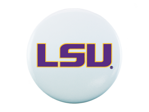 LSU Logo, White Button