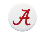 Alabama Script A Logo, White Button