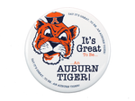 AU Vault Tiger, "It's Great to Be" White Button